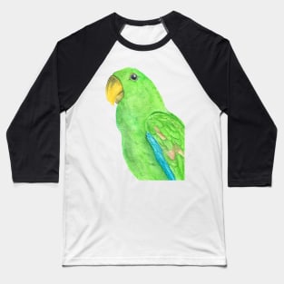 Green watercolor eclectus parrot - bird painting portrait Baseball T-Shirt